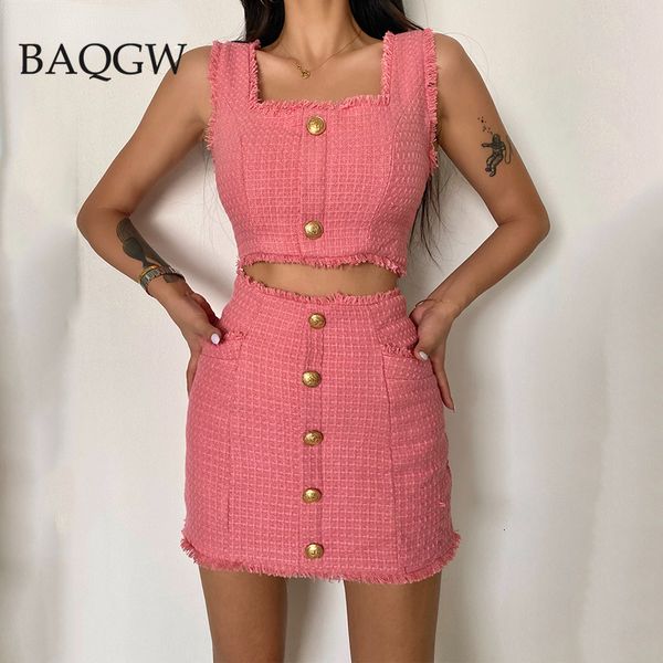 two piece dress set women vintage plaid burr pink outfits square collar tank buttons high waist zipper skirts summer fashion 230216, White
two piece dress set women vintage plaid burr pink outfits square collar tank buttons high waist zipper skirts summer fashion 230216, White
