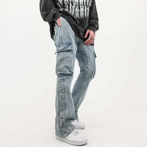 men's jeans loose cargo side buttons blue denim pants men harajuku streetwear hip hop baggy 230217
men's jeans loose cargo side buttons blue denim pants men harajuku streetwear hip hop baggy 230217