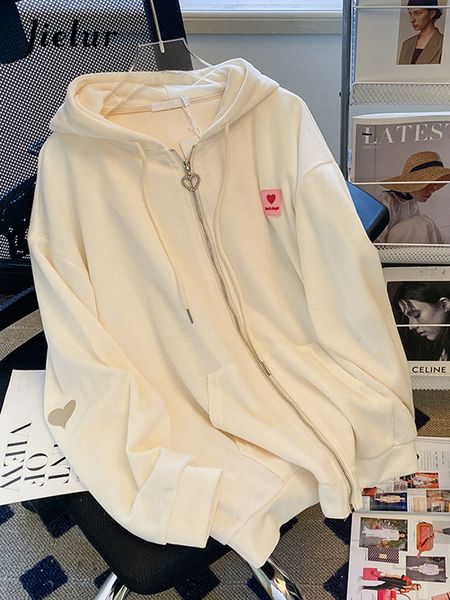 women s hoodies sweatshirts jielur embroidered hooded korean sweatshirt cardigan autumn thin coat female zipper apricot streetwear m xl 2302, Black
women s hoodies sweatshirts jielur embroidered hooded korean sweatshirt cardigan autumn thin coat female zipper apricot streetwear m xl 2302, Black