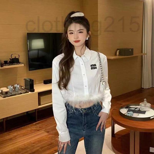 women's blouses & shirts designer the correct version of shirt for women in spring 2023 embroidered letters at the hem ostrich hair des, White
women's blouses & shirts designer the correct version of shirt for women in spring 2023 embroidered letters at the hem ostrich hair des, White
