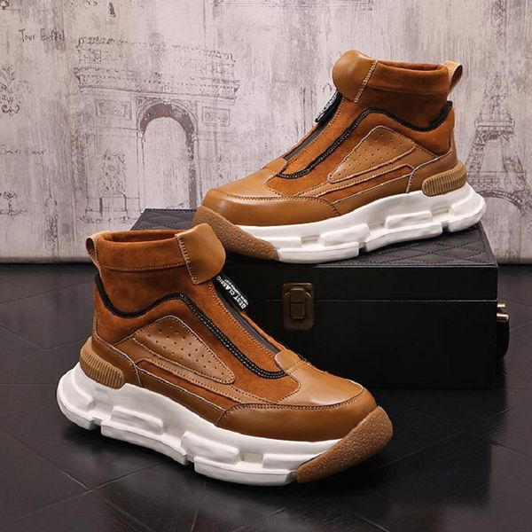 fashion high help boots for men suede patchwork thick bottom loafers sports walking sneakers d2a15, Black
fashion high help boots for men suede patchwork thick bottom loafers sports walking sneakers d2a15, Black