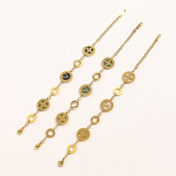 four-leaf clover flower pendant bracelet letter v classic circle women's bracelet 18k gold plated stainless steel crystal couple gift w, Golden;silver
four-leaf clover flower pendant bracelet letter v classic circle women's bracelet 18k gold plated stainless steel crystal couple gift w, Golden;silver