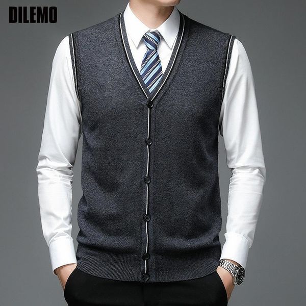 men's vests autum fashion brand 6% wool cardigan sweater v neck knit vest men solid trendy sleeveless casual men clothing 230217, Black;white
men's vests autum fashion brand 6% wool cardigan sweater v neck knit vest men solid trendy sleeveless casual men clothing 230217, Black;white