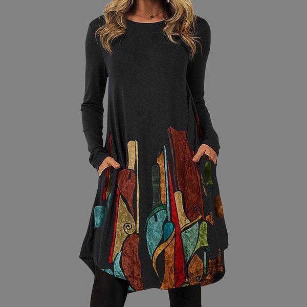 casual dresses vintage women pattern printed a-line party dress spring autumn o-neck long sleeve mid dress elegant office lady pocket vestid, Black;gray
casual dresses vintage women pattern printed a-line party dress spring autumn o-neck long sleeve mid dress elegant office lady pocket vestid, Black;gray