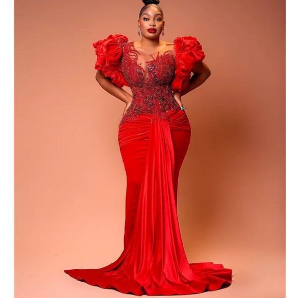 plus size arabic aso ebi red mermaid lace prom dresses ruched puffy short sleeves beaded sheer neck velvet evening formal party 2023, Black
plus size arabic aso ebi red mermaid lace prom dresses ruched puffy short sleeves beaded sheer neck velvet evening formal party 2023, Black