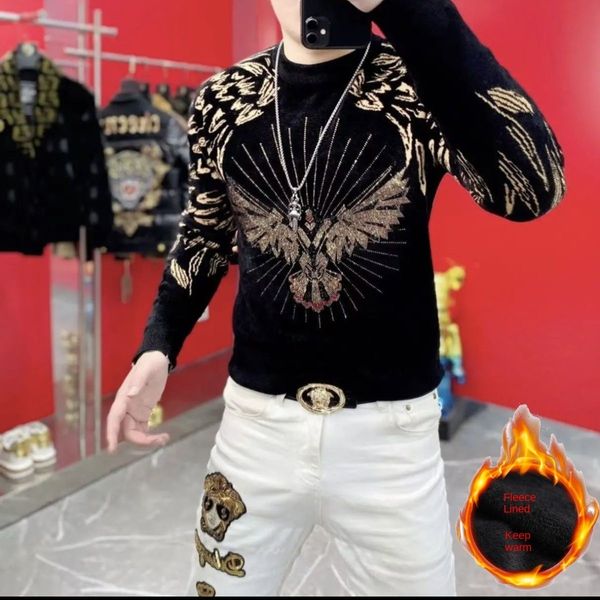 men's tracksuits plus velvet warm gold round neck sweater men's 2023 spring and autumn station drilling bottoming shirt 230217, Gray
men's tracksuits plus velvet warm gold round neck sweater men's 2023 spring and autumn station drilling bottoming shirt 230217, Gray
