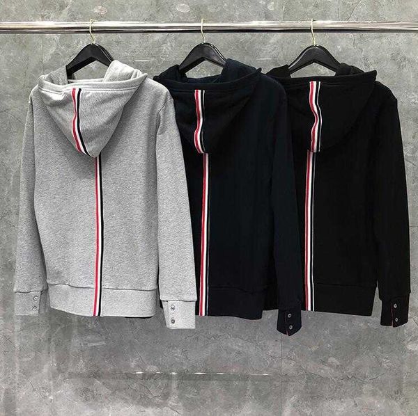 fashion tb thom brand striped hooded clothing cotton jacket men women sweatshirts hoodies cardigans casual sportswear coat, Black;brown
fashion tb thom brand striped hooded clothing cotton jacket men women sweatshirts hoodies cardigans casual sportswear coat, Black;brown