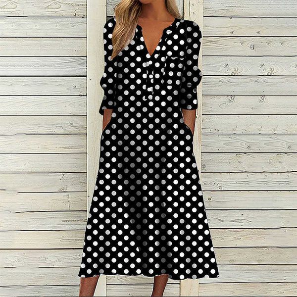 casual dresses elegant chic vneck office lady pockets dresses for women 2023 women's long sleeve buttons pullovers loose dot female dre, Black;gray
casual dresses elegant chic vneck office lady pockets dresses for women 2023 women's long sleeve buttons pullovers loose dot female dre, Black;gray