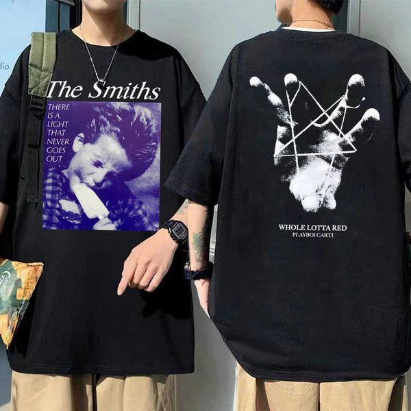 men's t-shirts playboi carti men's loose streetwear the smiths same style print tshirts men women hip hop vintage cotton t shirt s, White;black
men's t-shirts playboi carti men's loose streetwear the smiths same style print tshirts men women hip hop vintage cotton t shirt s, White;black