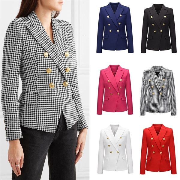 womens suits blazers peonfly designer double breasted pocket lion buttons slim plaid jacket ladies 230216, White;black
womens suits blazers peonfly designer double breasted pocket lion buttons slim plaid jacket ladies 230216, White;black