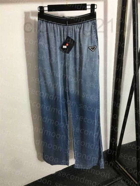 women's jeans designer women straight triangle badge denim pants elastic waist vintage trouser spring summer breathable trousers r92w, Blue
women's jeans designer women straight triangle badge denim pants elastic waist vintage trouser spring summer breathable trousers r92w, Blue