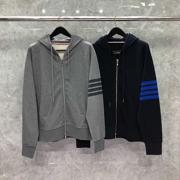 tb thom spring hooded clothing cotton jacket fashion brand men women sweatshirts classic striped designer casual sportswear coat, Black;brown
tb thom spring hooded clothing cotton jacket fashion brand men women sweatshirts classic striped designer casual sportswear coat, Black;brown