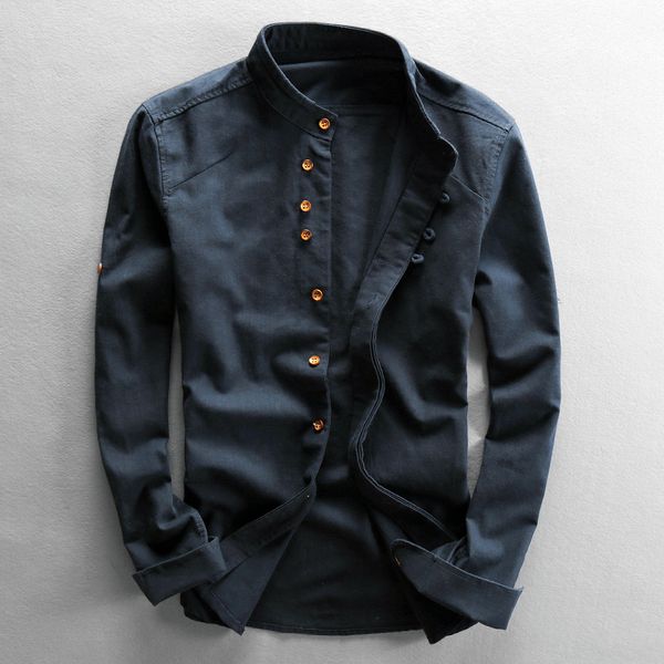 designers japan style mens linen cotton shirt harajuku stand collar long sleeve slim fit solid color male casual breathable classical, White;black
designers japan style mens linen cotton shirt harajuku stand collar long sleeve slim fit solid color male casual breathable classical, White;black