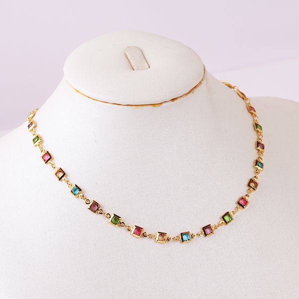 designer luxury charm colorful crystal square cz chain necklace for women handmade bohemian chain choker necklace wedding trend jewelry, Silver
designer luxury charm colorful crystal square cz chain necklace for women handmade bohemian chain choker necklace wedding trend jewelry, Silver