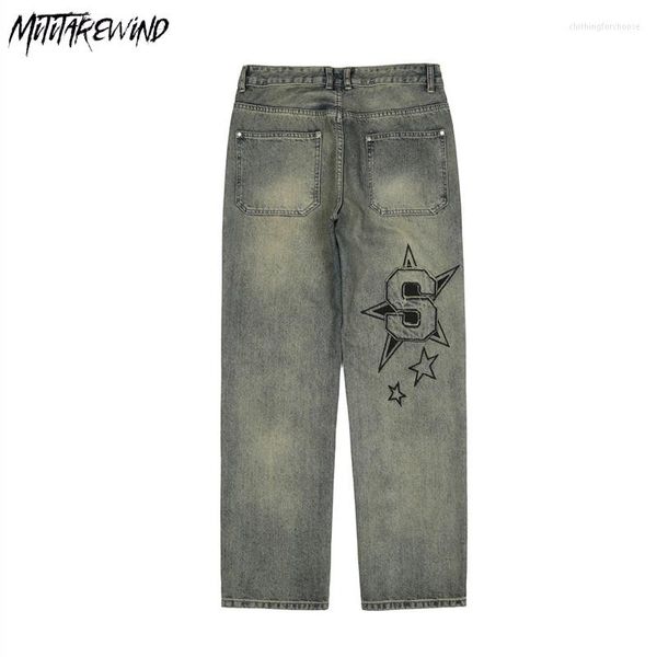 jeans high men's street patch embroidered letter men retro washed distressed casual straight leg pants loose cropped denim trousers, Blue
jeans high men's street patch embroidered letter men retro washed distressed casual straight leg pants loose cropped denim trousers, Blue