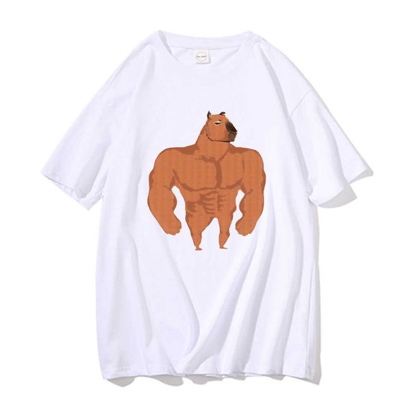 men's t-shirts funny buff muscle man capybara fitness gym club tshirt men's casual loose t shirts men women cute kaii tshirt man c, White;black
men's t-shirts funny buff muscle man capybara fitness gym club tshirt men's casual loose t shirts men women cute kaii tshirt man c, White;black