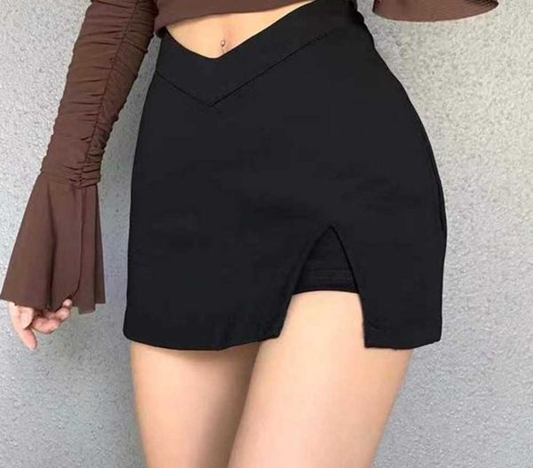 hip wrap pants women split high waist v-shaped shorts exposed navel and eye absorbing skirt, Black
hip wrap pants women split high waist v-shaped shorts exposed navel and eye absorbing skirt, Black