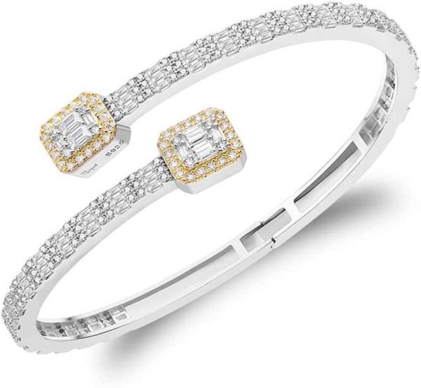 sterling silver baguette round vvs certified moissanite diamond 3.38 ctw cluster two tone yellow gold bangle bracelet
sterling silver baguette round vvs certified moissanite diamond 3.38 ctw cluster two tone yellow gold bangle bracelet