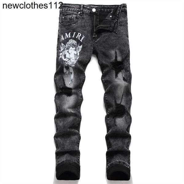 slim amirly elastic men's jeans brand designer fashion cotton pants cool fit stylish leisure black ripped, Blue
slim amirly elastic men's jeans brand designer fashion cotton pants cool fit stylish leisure black ripped, Blue