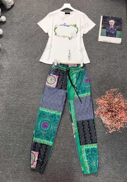 sweat suits two piece pants floral embroidery crew neck short sleeves t-shirt color matching design soft fabric high waist trousers designer, White
sweat suits two piece pants floral embroidery crew neck short sleeves t-shirt color matching design soft fabric high waist trousers designer, White