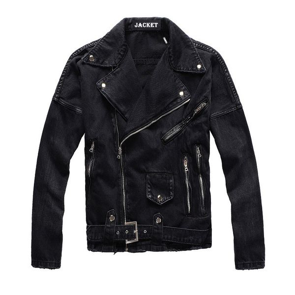 men s jackets denim streetwear fashion men zipper coats retro black spliced designer brand ripped jean biker jacket hip hop chaquetas hombre, Black;brown
men s jackets denim streetwear fashion men zipper coats retro black spliced designer brand ripped jean biker jacket hip hop chaquetas hombre, Black;brown