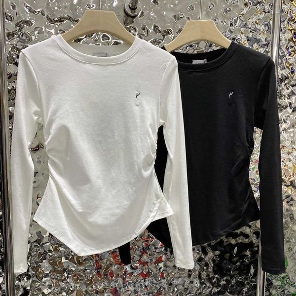 23ss women's brand logo letter-printed pure cotton long-sleeved bottom shirt half-high collar temperament spring and autumn long-sleeve, White
23ss women's brand logo letter-printed pure cotton long-sleeved bottom shirt half-high collar temperament spring and autumn long-sleeve, White