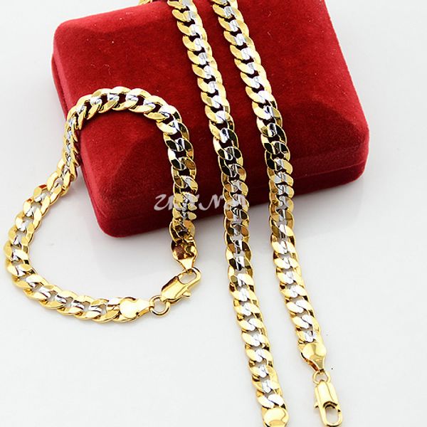 wedding jewelry sets 7mm fashion men' cut chains white yellow gold color curb bracelets necklace 230216, Slivery;golden
wedding jewelry sets 7mm fashion men' cut chains white yellow gold color curb bracelets necklace 230216, Slivery;golden