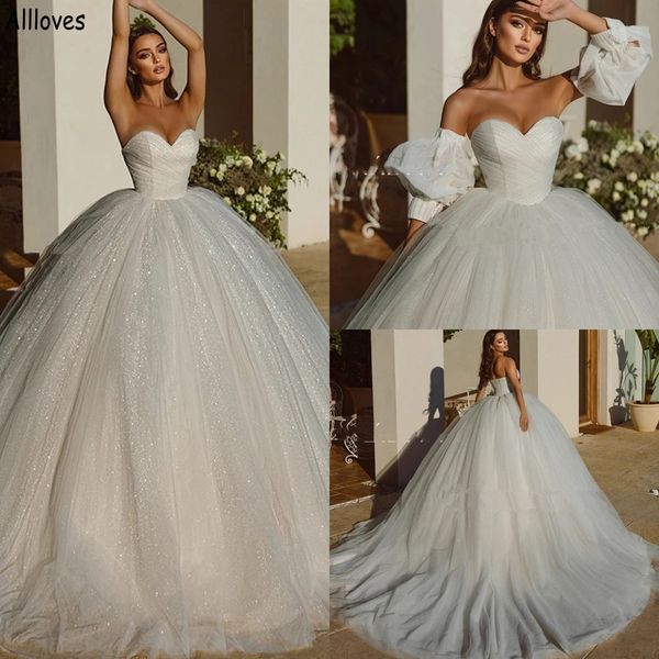 ivory sequined glittering ball gown wedding dresses formal church sweetheart princess bridal gowns with removable puff short sleeves vestido, White
ivory sequined glittering ball gown wedding dresses formal church sweetheart princess bridal gowns with removable puff short sleeves vestido, White