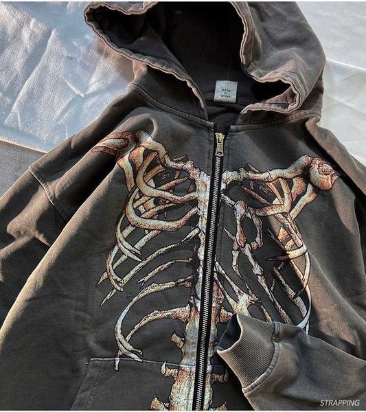 men's hoodies sweatshirts american hip hop retro bone made old zipper hoodie sweatshirt y2kgoth streetwear skeleton printed oversized h, Black
men's hoodies sweatshirts american hip hop retro bone made old zipper hoodie sweatshirt y2kgoth streetwear skeleton printed oversized h, Black