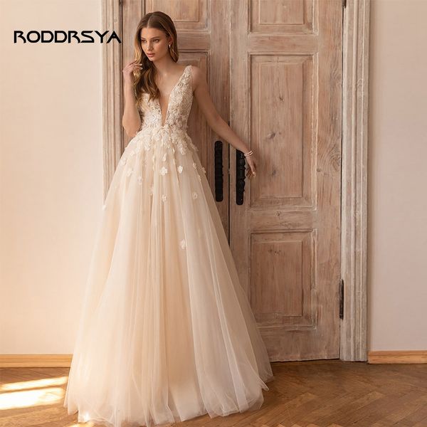 party dresses roddrsya princess wedding dress 3d flower v neck sleeveless backless lace appliques a line tulle bridal gown vestidos de novia, White;black
party dresses roddrsya princess wedding dress 3d flower v neck sleeveless backless lace appliques a line tulle bridal gown vestidos de novia, White;black