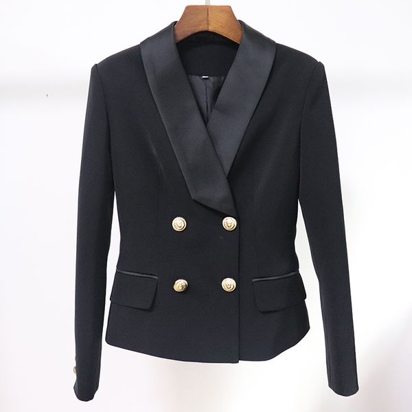 womens suits blazers high street est fashion designer jacket shawl collar double breasted lion buttons slim fitting 230216, White;black
womens suits blazers high street est fashion designer jacket shawl collar double breasted lion buttons slim fitting 230216, White;black