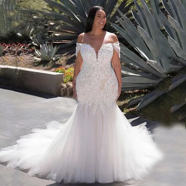 stunning african lace wedding dress plus size country 2023 elegant mermaid bridal gowns bride dress curvy brides custom made bridal vestido, White
stunning african lace wedding dress plus size country 2023 elegant mermaid bridal gowns bride dress curvy brides custom made bridal vestido, White
