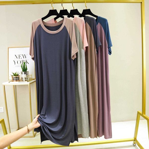 pajamas body warmer 2023 new modal pajamas women's summer short-sleeved one-piece long dress large loose home clothes, Black;red
pajamas body warmer 2023 new modal pajamas women's summer short-sleeved one-piece long dress large loose home clothes, Black;red
