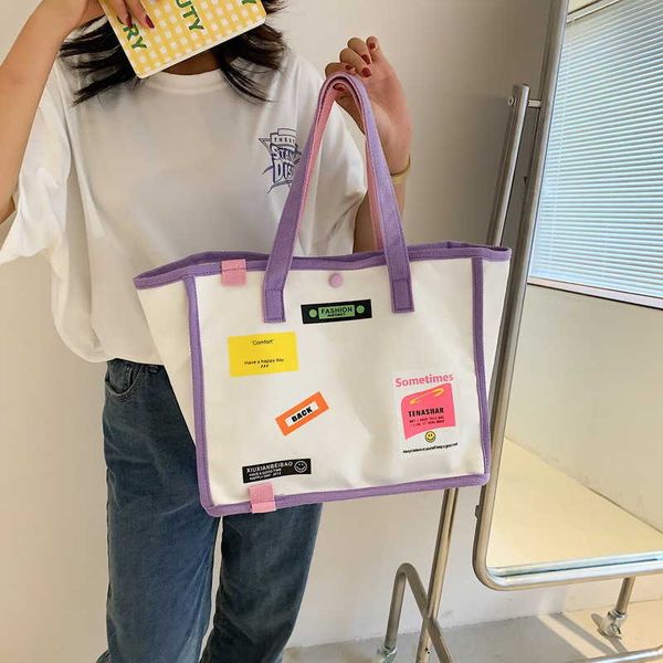 tote bag canvas bag women ins art shopping handbags fashion trend contrast shoulder messenger bags purses beach totes 230215
tote bag canvas bag women ins art shopping handbags fashion trend contrast shoulder messenger bags purses beach totes 230215