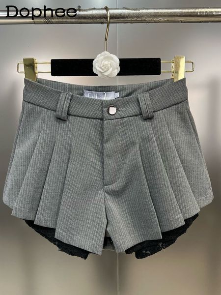 women's shorts 2023 spring summer pleated lace stitching a line women fashion simple solid color slimfit casual suit 230217, White;black
women's shorts 2023 spring summer pleated lace stitching a line women fashion simple solid color slimfit casual suit 230217, White;black