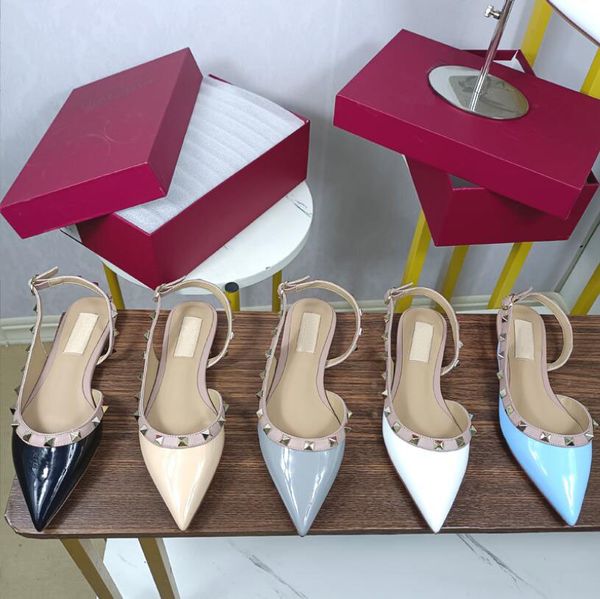 pointed toe rivet sandals fashion women flat sandal casual designer gold matt leather studded spikes slingback summer shoes no box, Black
pointed toe rivet sandals fashion women flat sandal casual designer gold matt leather studded spikes slingback summer shoes no box, Black