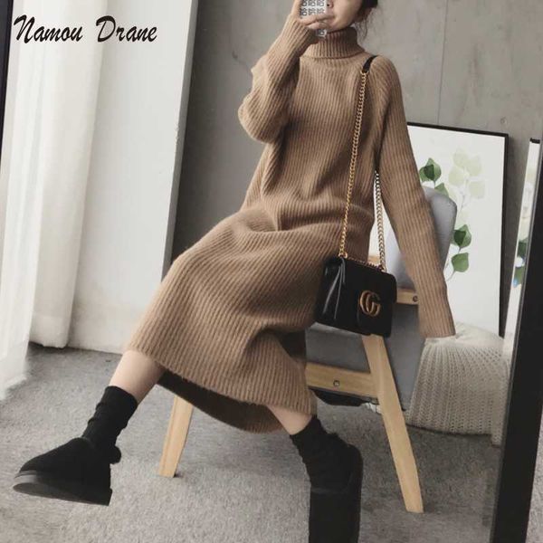 casual dresses namou drane lazy outside wear knitted dress 2022 autumn new thick loose and thin pullover turtleneck sweater women winter z02, Black;gray
casual dresses namou drane lazy outside wear knitted dress 2022 autumn new thick loose and thin pullover turtleneck sweater women winter z02, Black;gray