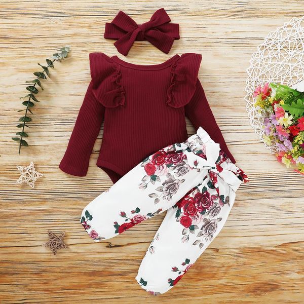 clothing sets 3pcs baby girl outfit set born toddler girls clothes ruffle flower print long sleeve romper bodysuit pantsheadband infant 2302, White
clothing sets 3pcs baby girl outfit set born toddler girls clothes ruffle flower print long sleeve romper bodysuit pantsheadband infant 2302, White