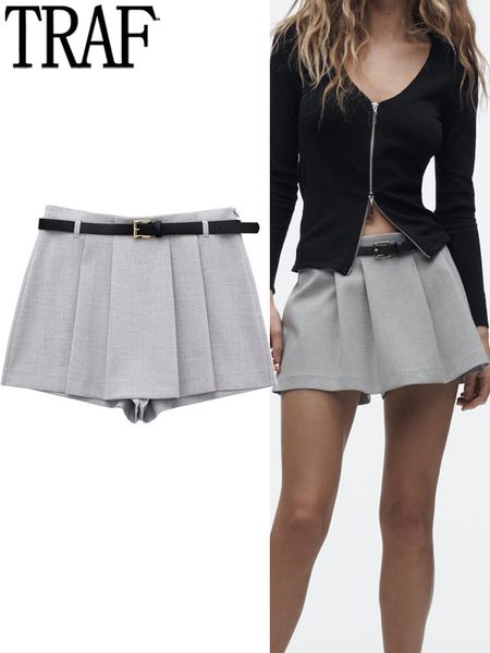 women's shorts traf pleated mini skirt woman fashion midwaist skorts for women casual baggy y2k streetwear loose 230217, White;black
women's shorts traf pleated mini skirt woman fashion midwaist skorts for women casual baggy y2k streetwear loose 230217, White;black