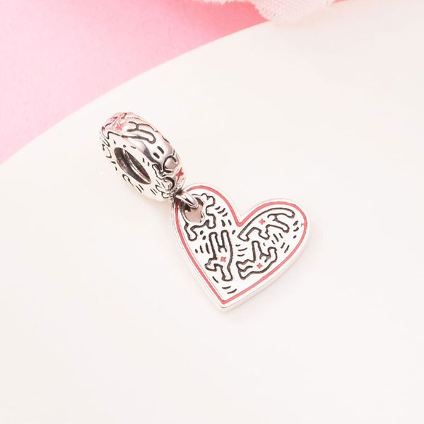 925 sterling silver line art people heart dangle bead fits european jewelry pandora style charm bracelets, Black
925 sterling silver line art people heart dangle bead fits european jewelry pandora style charm bracelets, Black