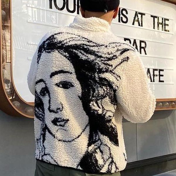 men's wool blends fashion pattern jackets for men winter buttondown lapel long sleeve fleece coats mens casual loose cardigans 230217, Black
men's wool blends fashion pattern jackets for men winter buttondown lapel long sleeve fleece coats mens casual loose cardigans 230217, Black
