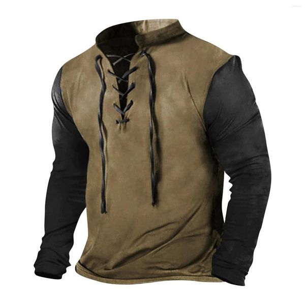 men's t shirts luxury men collar buttoned shirt men's fashion casual printed long sleeve bandage retro blouse mens clothes, White;black
men's t shirts luxury men collar buttoned shirt men's fashion casual printed long sleeve bandage retro blouse mens clothes, White;black