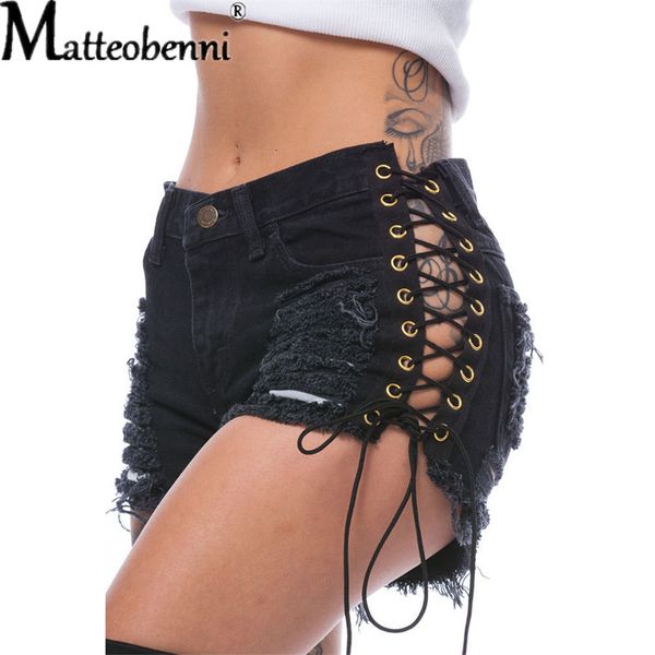 women's shorts ripped tassel jeans streetwear high waist straight denim summer women laceup hole hollow out jean 230217, White;black
women's shorts ripped tassel jeans streetwear high waist straight denim summer women laceup hole hollow out jean 230217, White;black