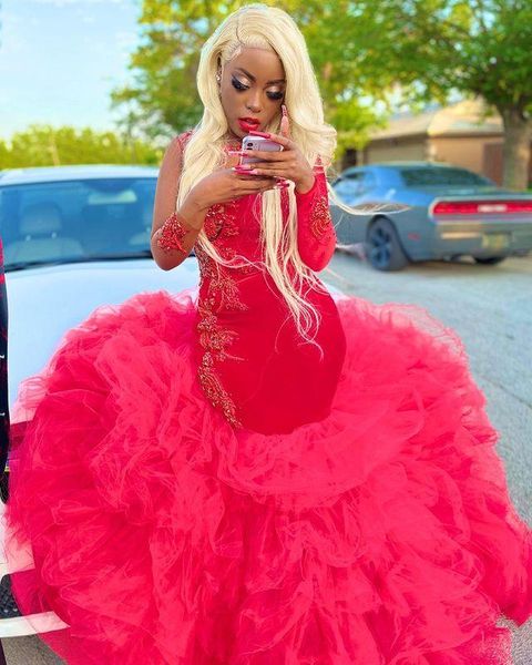 2023 red velvet mermaid evening dresses wear arabic jewel neck illusion lace appliques crystal beads ruffles long sleeves plus size fromal p, Black;red
2023 red velvet mermaid evening dresses wear arabic jewel neck illusion lace appliques crystal beads ruffles long sleeves plus size fromal p, Black;red