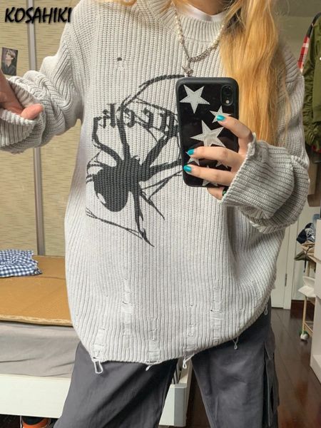 women s sweaters spider print harajuku thick sweater women gothic vintage ripped grunge y2k jumper streetwear korean oversize hiphop pullove, White;black
women s sweaters spider print harajuku thick sweater women gothic vintage ripped grunge y2k jumper streetwear korean oversize hiphop pullove, White;black