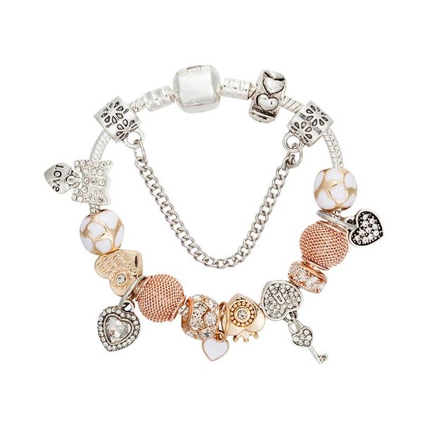 gold plated love heart charm bracelets for pandora 925 silver plated snake chain designer bracelet set for women girlfriend gift hand chain, Golden;silver
gold plated love heart charm bracelets for pandora 925 silver plated snake chain designer bracelet set for women girlfriend gift hand chain, Golden;silver