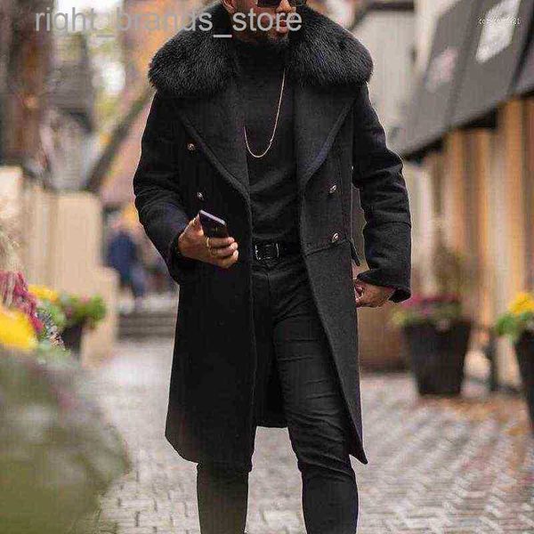 men's wool blends fall winter men coat fashion long plain double-breasted straight male outerwear warm casual wool trench 0217v23, Black
men's wool blends fall winter men coat fashion long plain double-breasted straight male outerwear warm casual wool trench 0217v23, Black