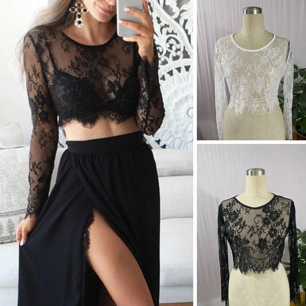 women's blouses shirts goth lace gothic women black hollow out short summer long sleeve party nighclub transparent 230217, White
women's blouses shirts goth lace gothic women black hollow out short summer long sleeve party nighclub transparent 230217, White