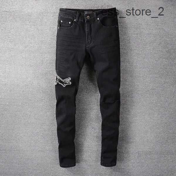 am new mens jeans designer man distressed ripped skinny cowboy pant causal print letter jean denim fit moto biker pants 3 ofq1, Blue
am new mens jeans designer man distressed ripped skinny cowboy pant causal print letter jean denim fit moto biker pants 3 ofq1, Blue