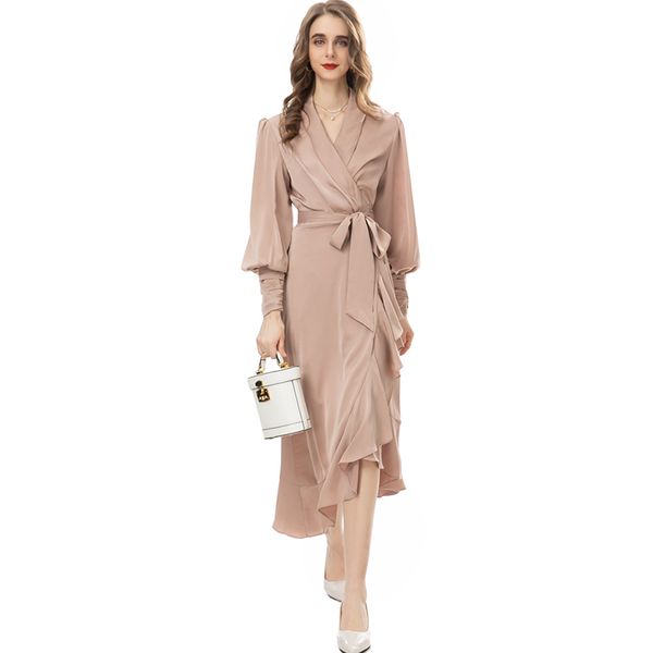 women's runway dresses v neck long sleeves asymmetrical ruffles elegant fashion vestidos, Black
women's runway dresses v neck long sleeves asymmetrical ruffles elegant fashion vestidos, Black